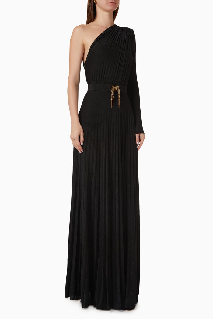 

Red Carpet One-shoulder Gown in Jersey, Black