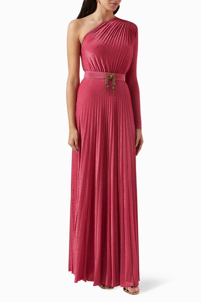 

Red Carpet One-shoulder Gown in Jersey, Pink
