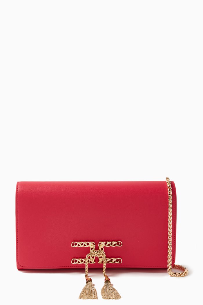 

Maxi Pouch Bag in Faux Leather, Pink