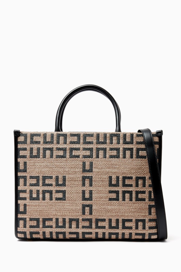 

EF Small Shopper Bag in Raffia, Brown