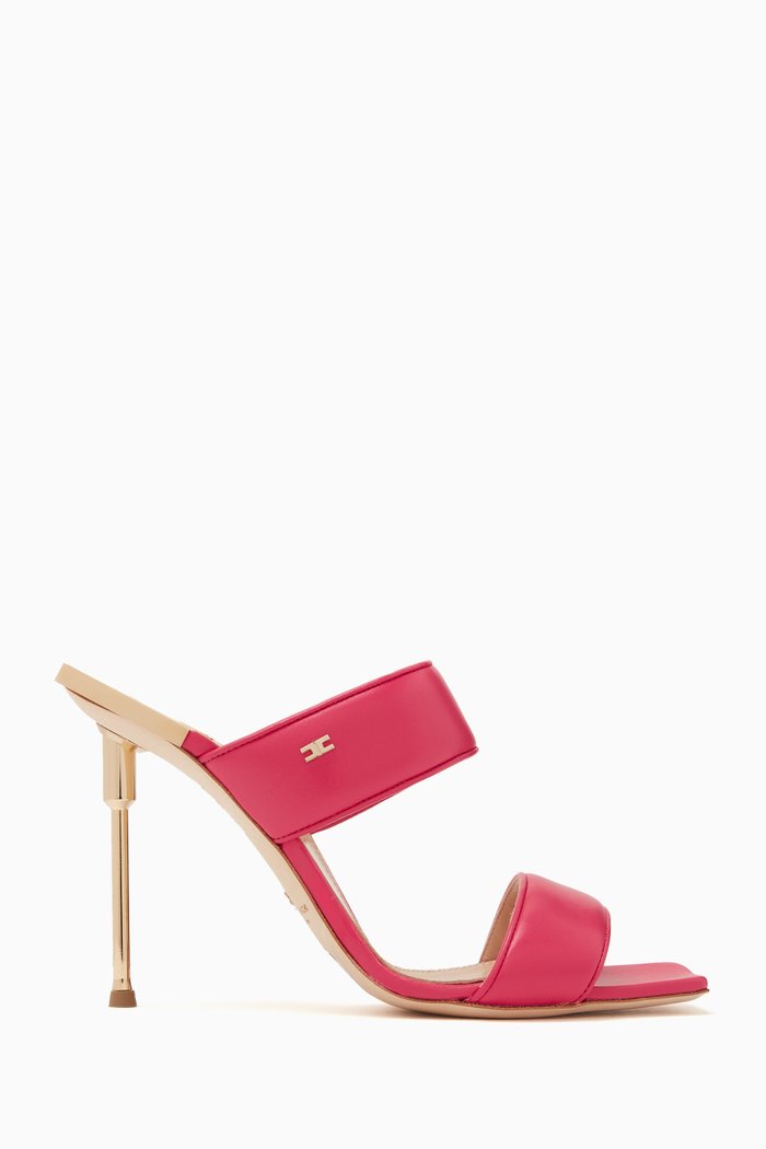 

Maxi Band Mules in Leather, Pink