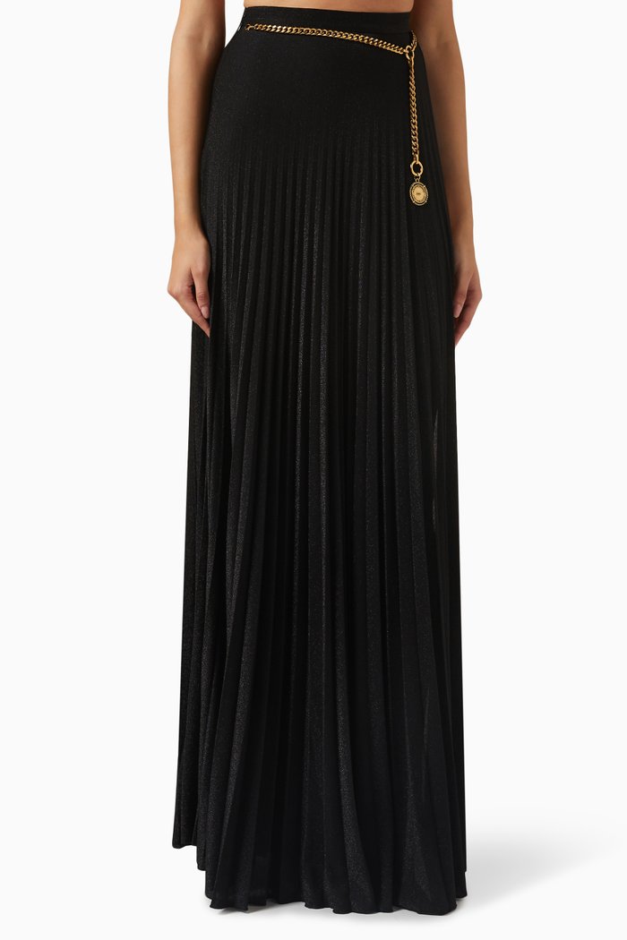 

Pleated Skirt in Lurex-jersey, Black