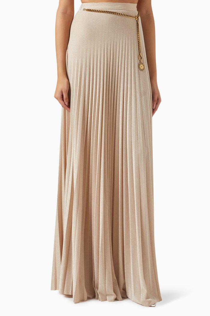 

Pleated Skirt in Lurex-jersey, Gold