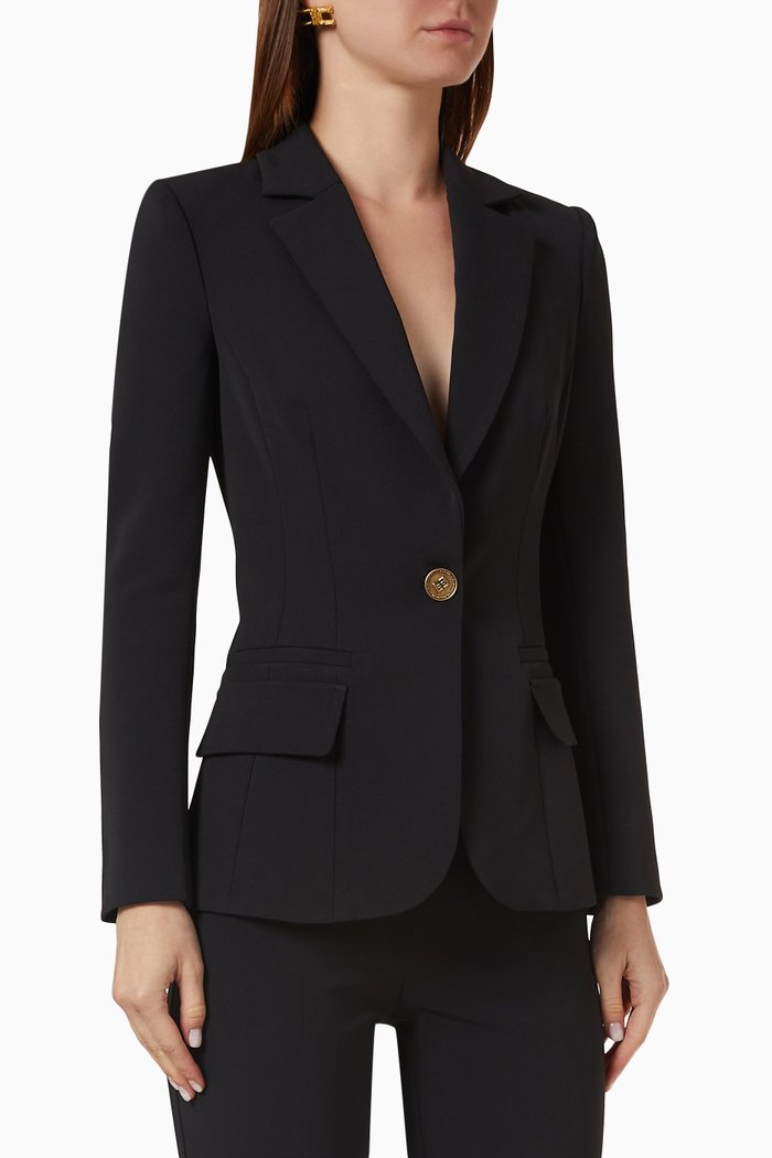 

Blazer in Double-layer Stretch Crepe, Black
