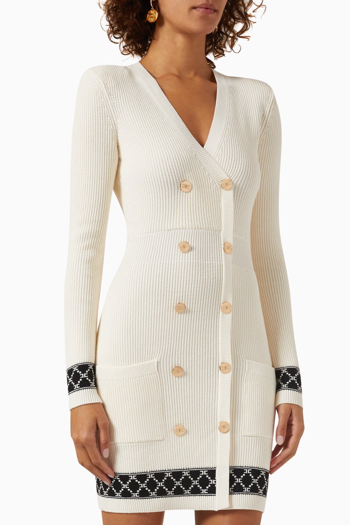 

Coat Mini Dress in Knit, Neutral