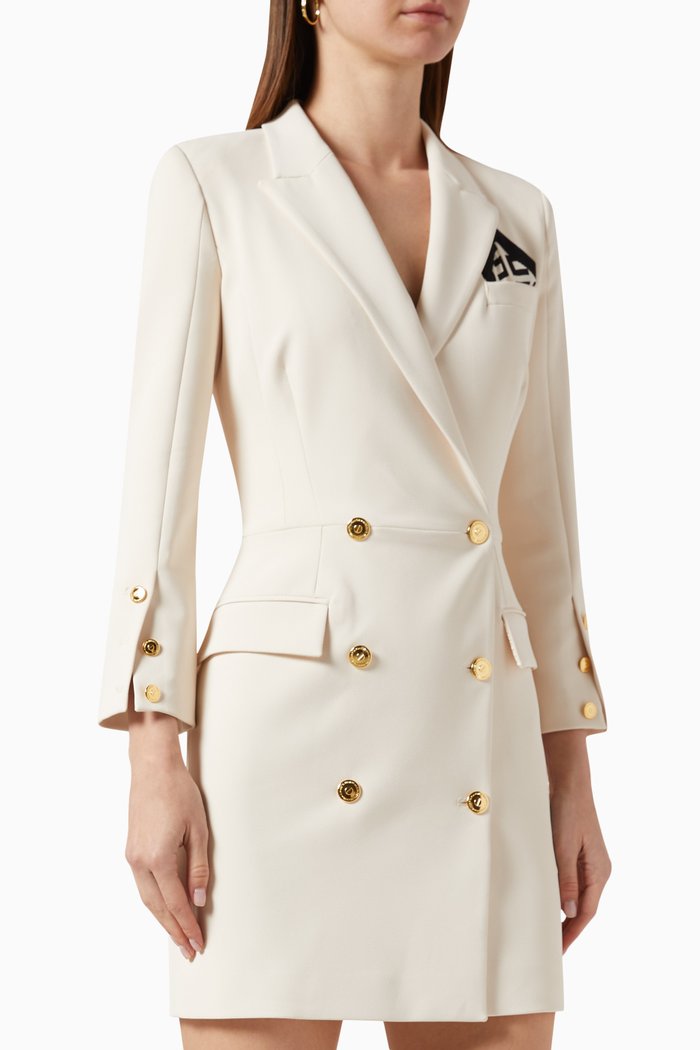 

Double-breasted Coat Dress in Stretch Crepe, Neutral