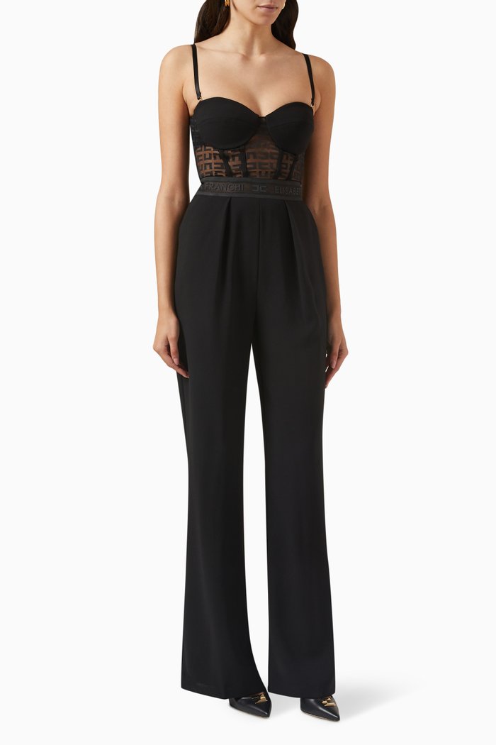 

Logo Jumpsuit in Jacquard, Black