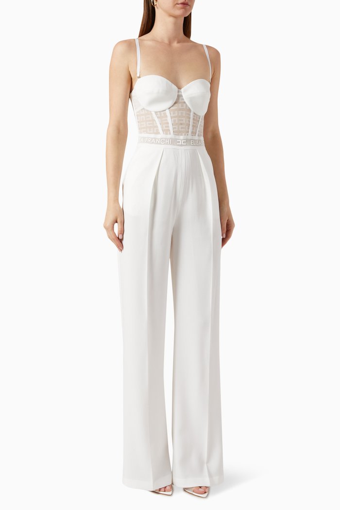 

Logo Jumpsuit in Jacquard, White