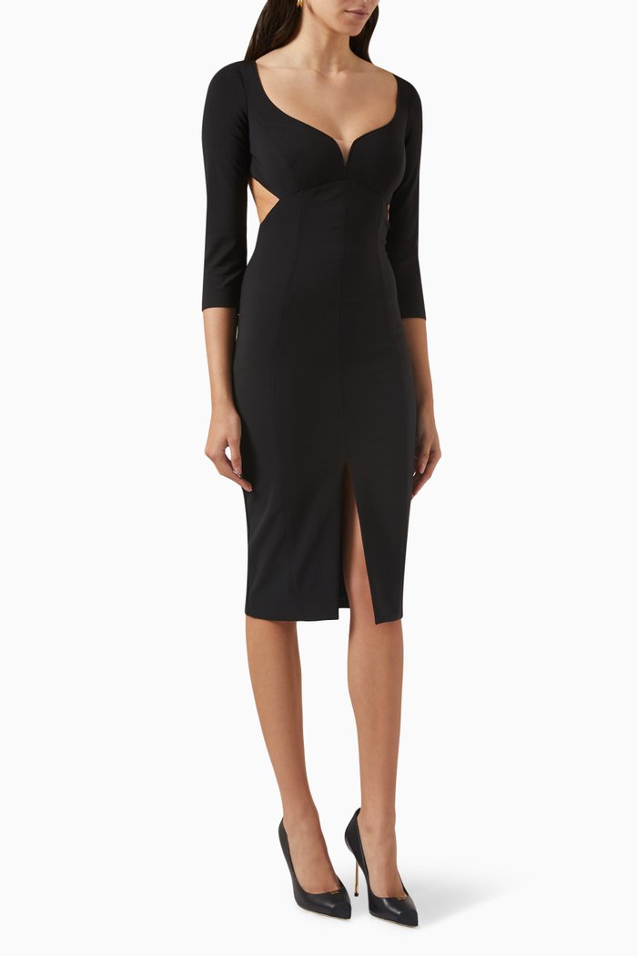 

Sheath Open Back Dress in Polyamide, Black