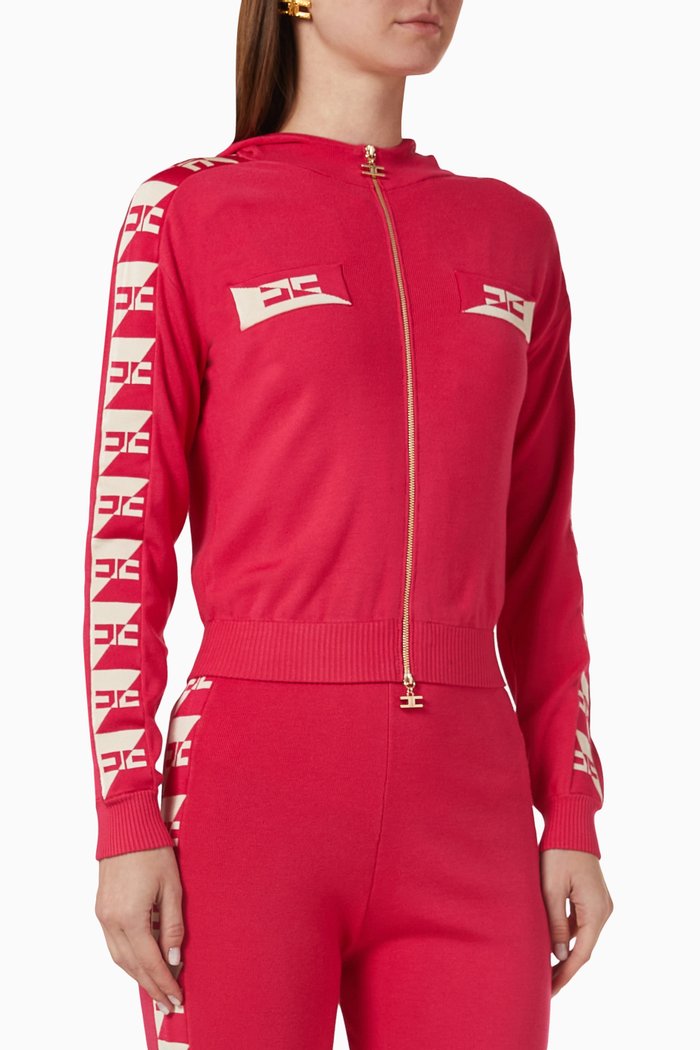 

Cropped Hoodie in Knit, Pink