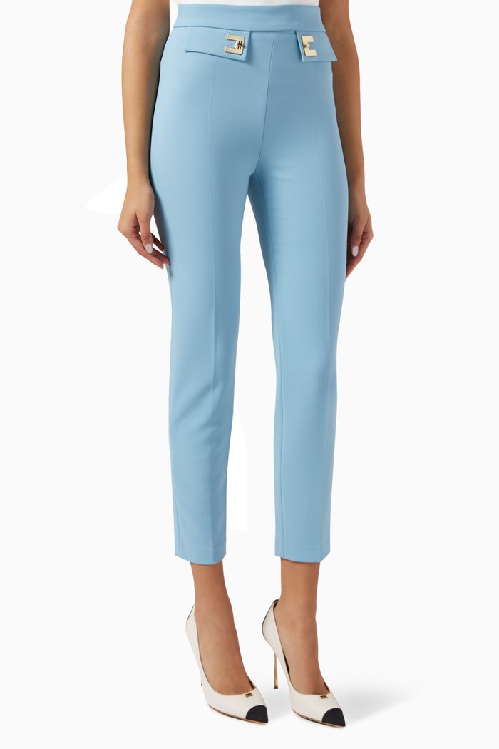 

Tapered Pants in Stretch Crepe, Blue