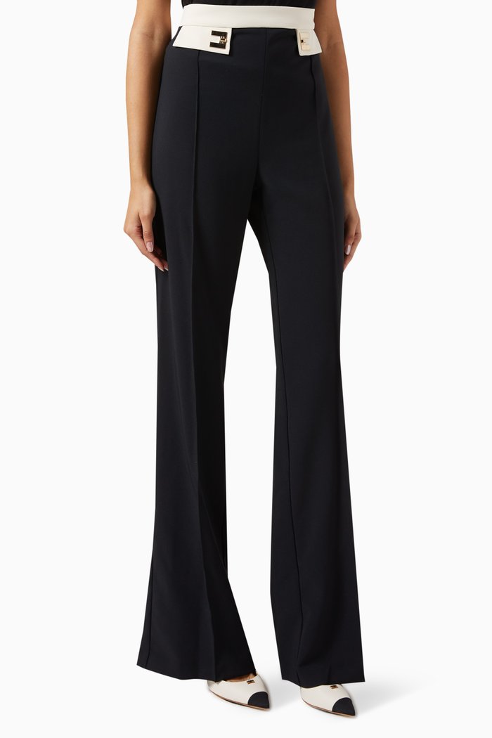 

Flared-leg Pants in Stretch-crêpe, Black