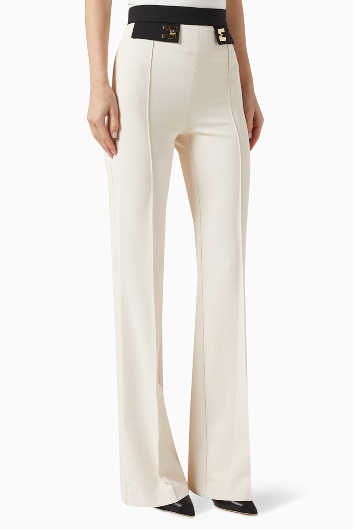 

Flared-leg Pants in Stretch-crêpe, Neutral