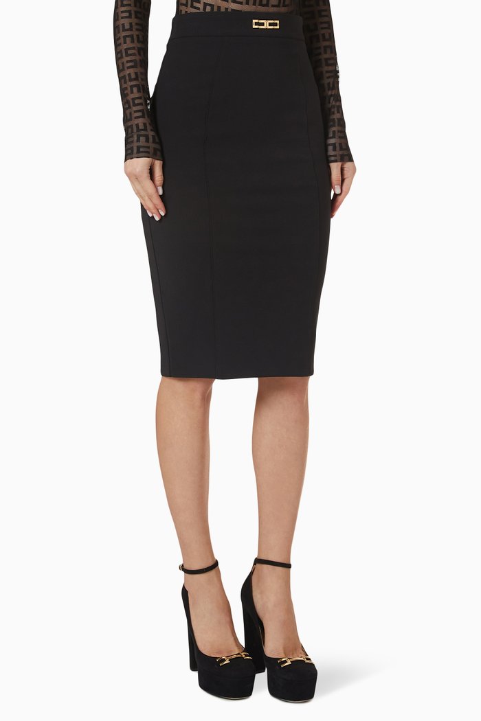

Pencil Skirt in Stretch Jersey, Black
