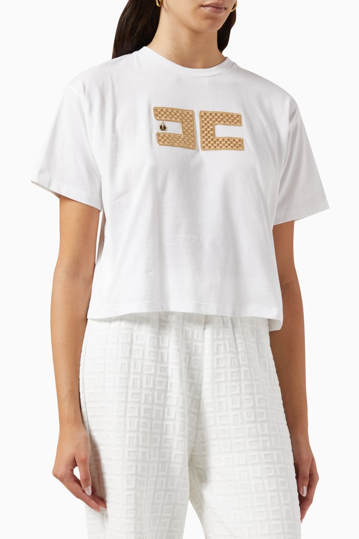 

EF Boxy T-shirt in Cotton, White