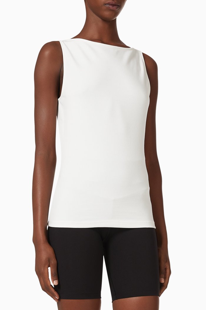 

Rue Tank Top in Stretch Cotton-jersey, White
