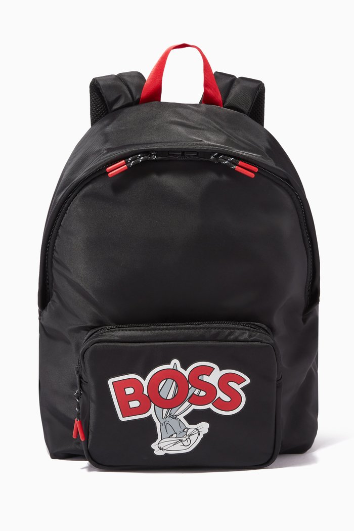 

Bugs Bunny Logo Print Backpack, Black