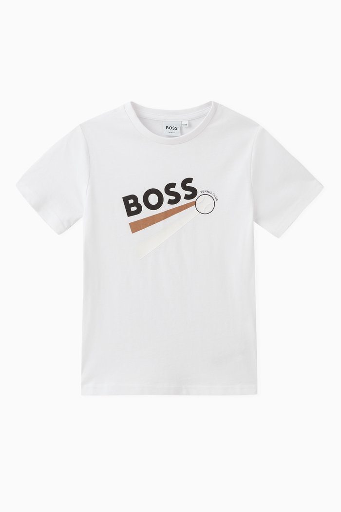 

Tennis Club Logo Print T-Shirt in Cotton, White
