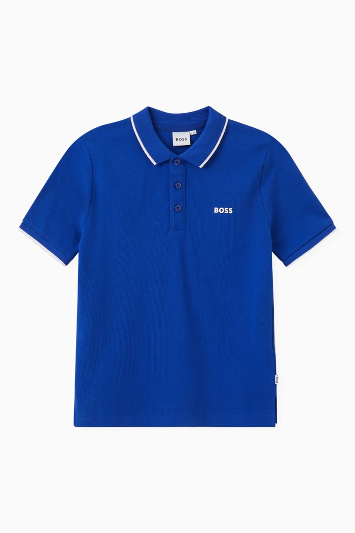 

Logo-print Polo Shirt in Cotton-piqué, Blue