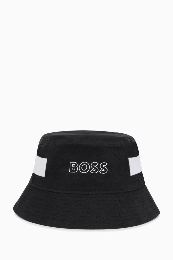 

Logo Bucket Hat in Cotton Twill, Black