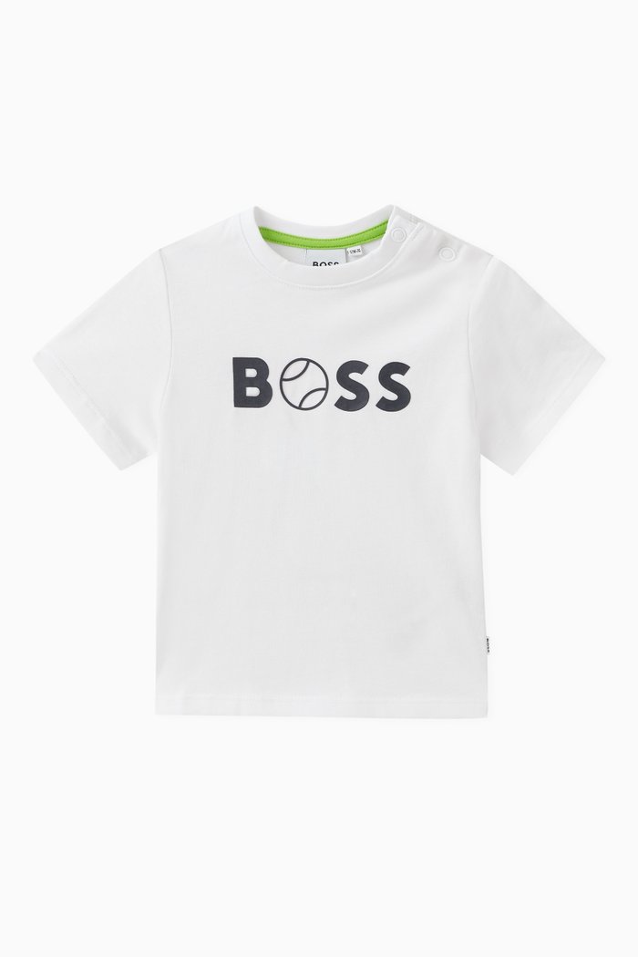 

Graphic Logo Print T-shirt in Cotton Jersey, White
