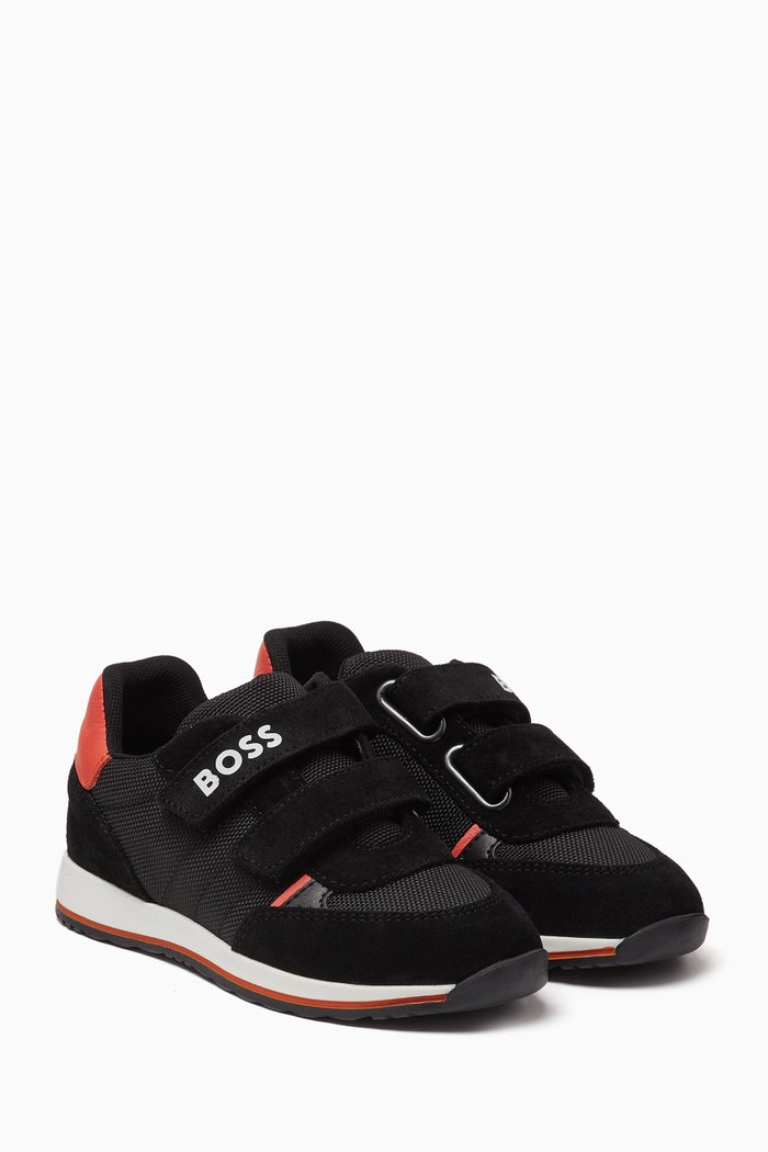 

Logo Low-top Sneakers in Suede, Black