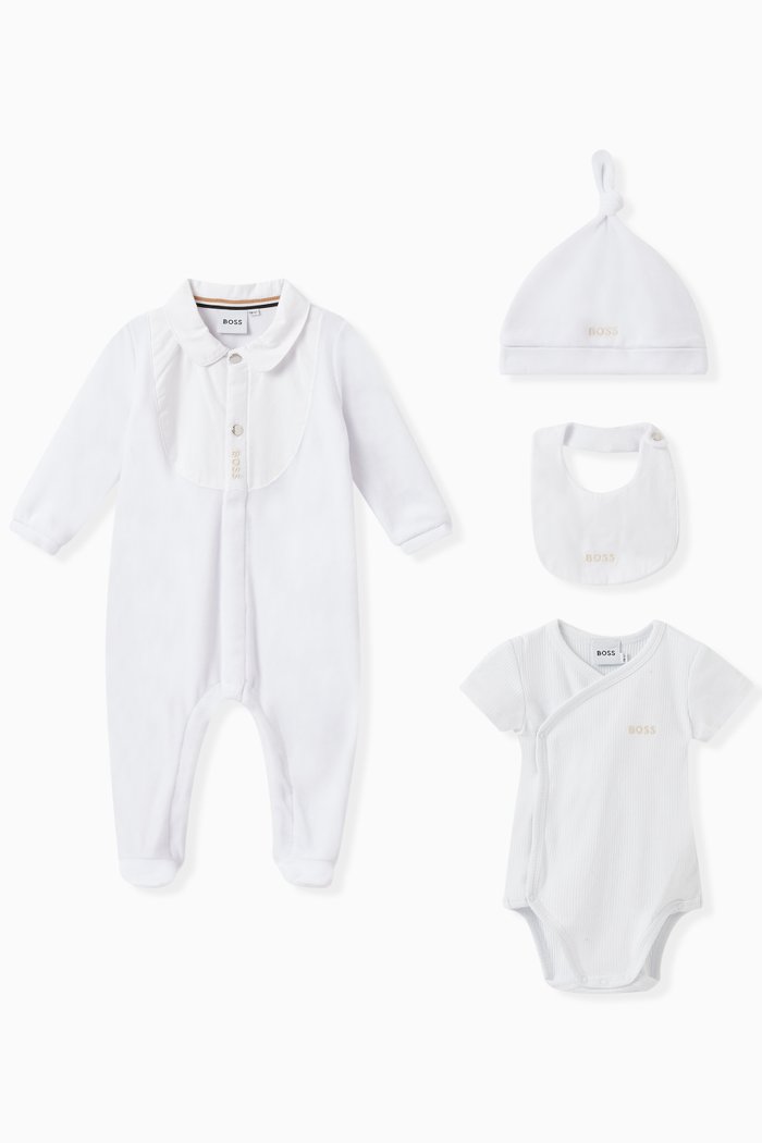 

Logo-embroidered Sleepsuit Set in Cotton-jersey, White
