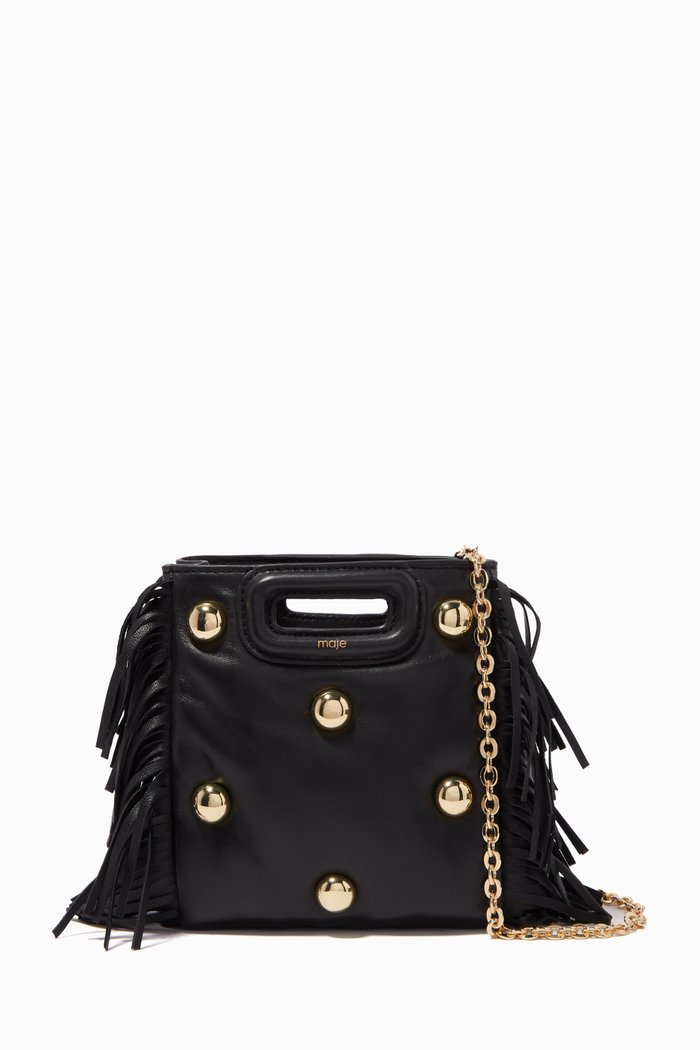 

Mini M Studded Bag in Leather, Black