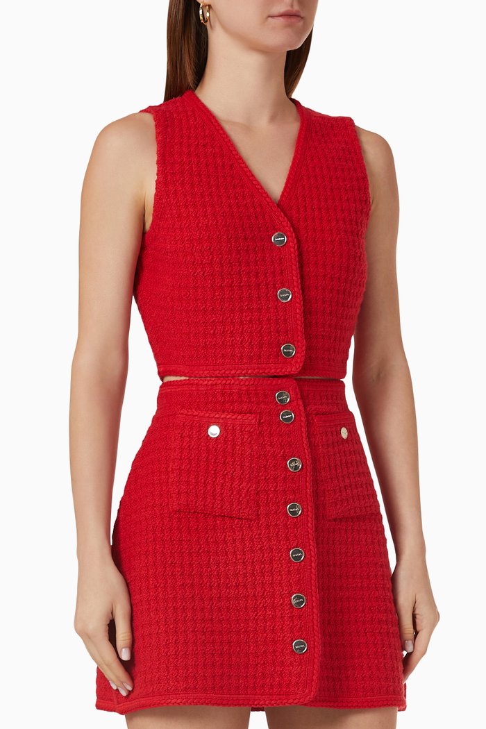 

Cropped Jacket in Tweed, Red