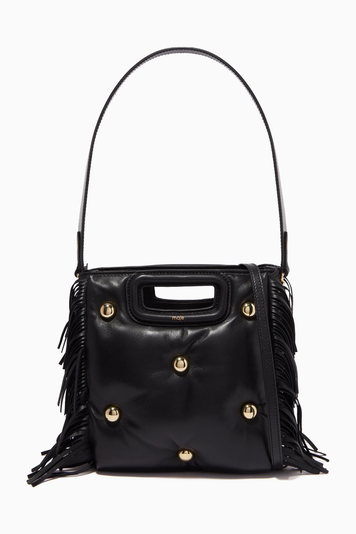 

M Studded Bag in Leather, Black