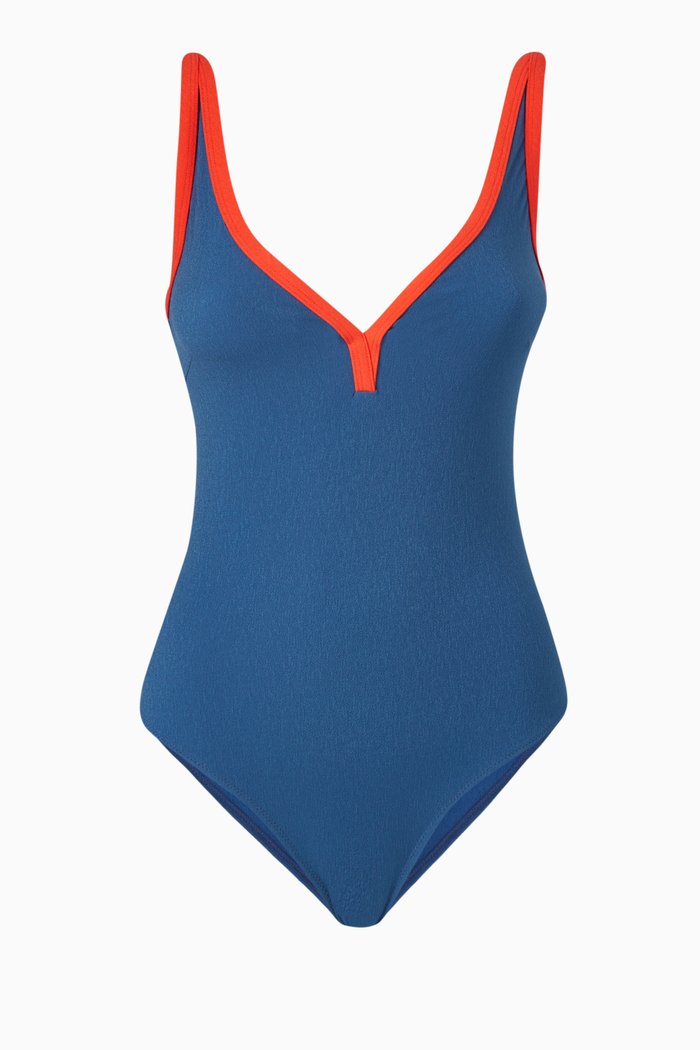 

Maria One-piece Swimsuit in Stretch-crepe, Blue