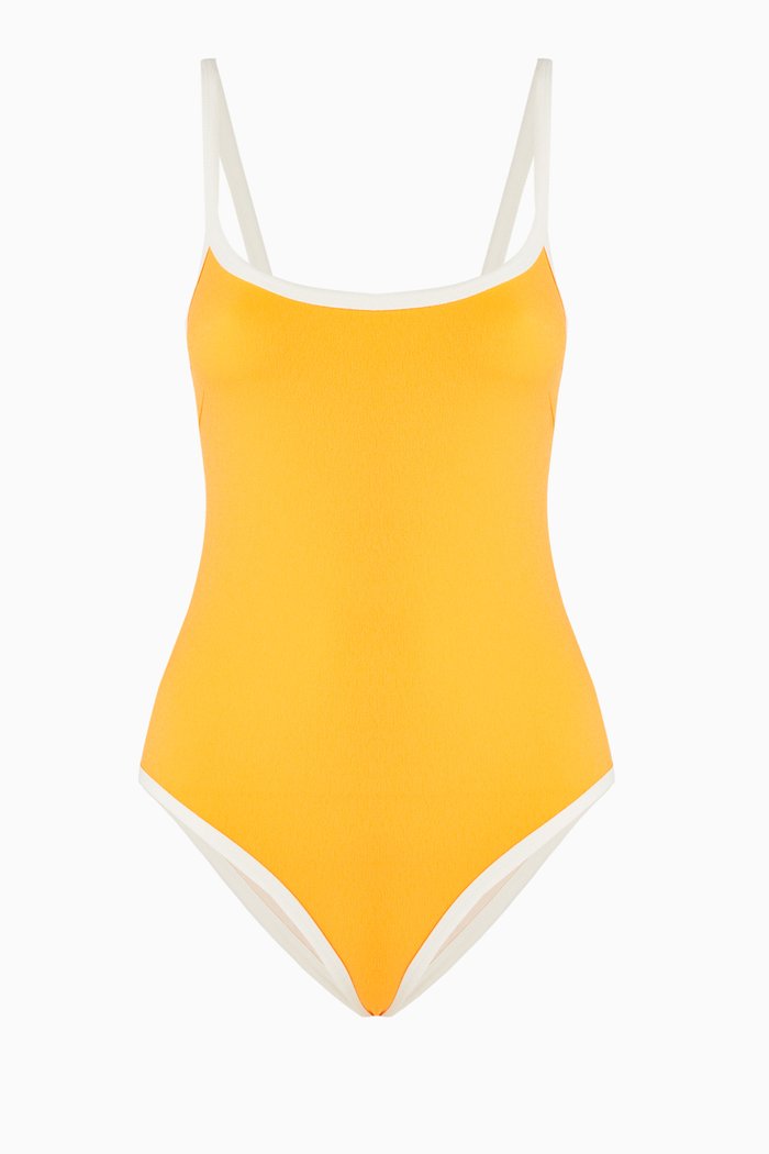 

KK One-piece Swimsuit in Stretch-crepe, Yellow