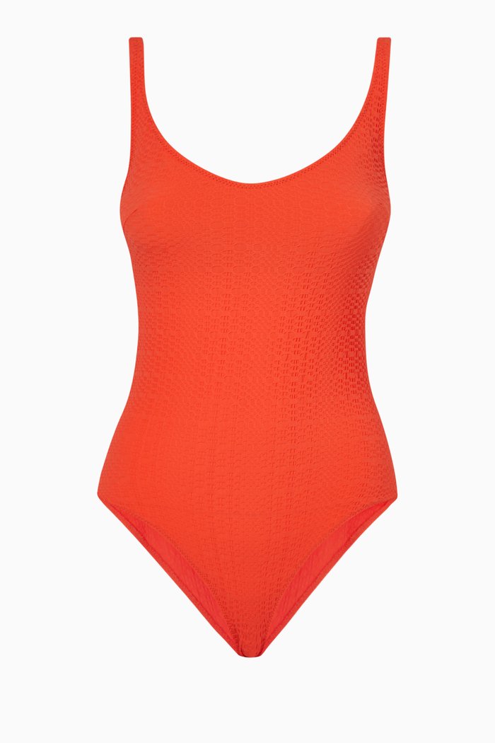 

Marilyn Maillot One-piece Swimsuit in Seersucker, Red