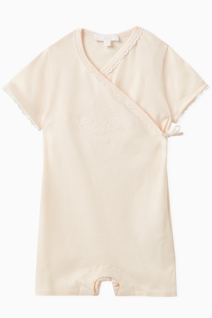 

Logo Romper & Bottle Gift Box in Organic Cotton, Pink