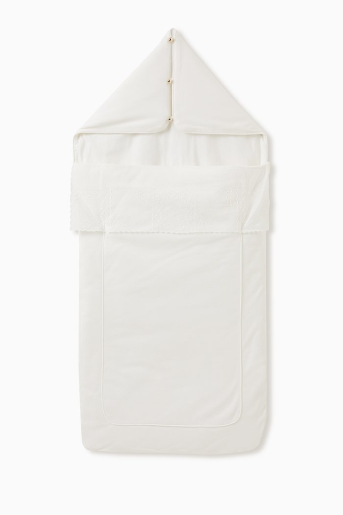 

Embroidered Logo Sleeping Bag in Cotton, Neutral
