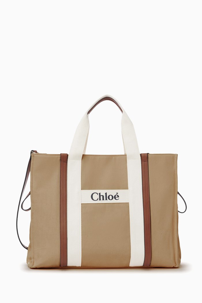 

Changing Bag in Cotton Canvas & Cowhide, Neutral
