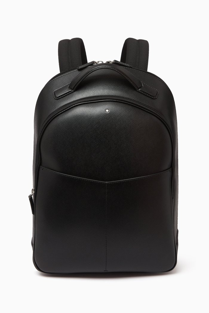 Sartorial Small Backpack in Saffiano Leather, Black