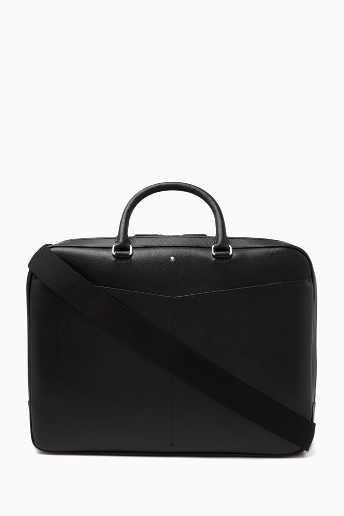 

Sartorial Large Document Case in Saffiano Leather, Black