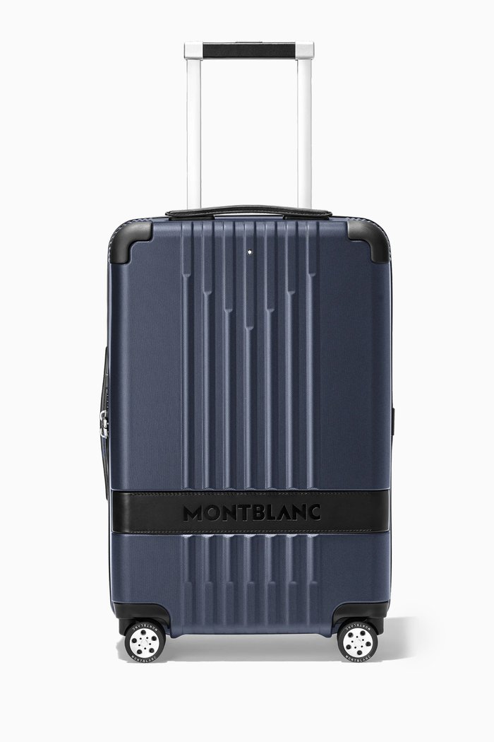 

#MY4810 Cabin Compact Trolley in Polycarbonate & Leather, Blue