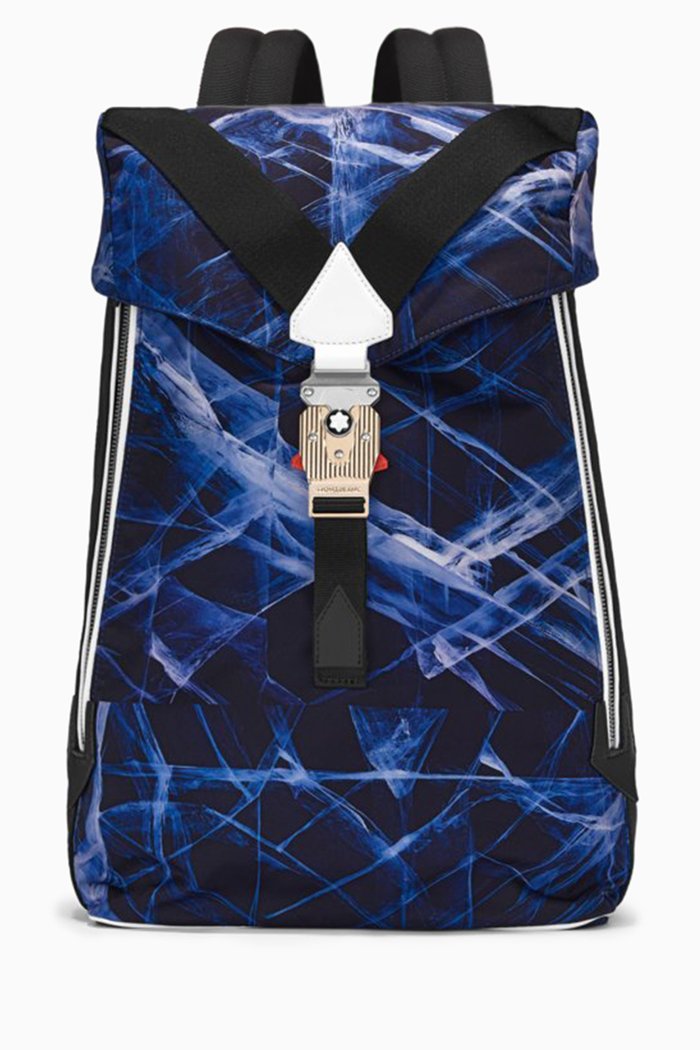 

Meisterstück Glacier Print Medium Backpack in Nylon & Leather, Blue