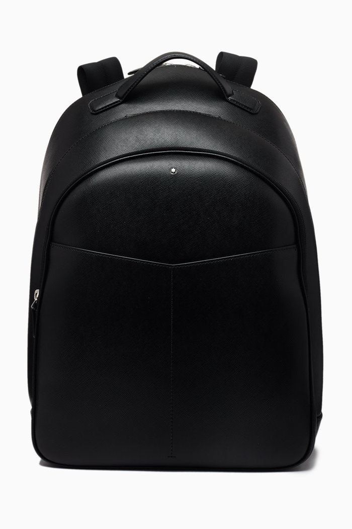 

Sartorial Large Backpack in Saffiano Leather, Black