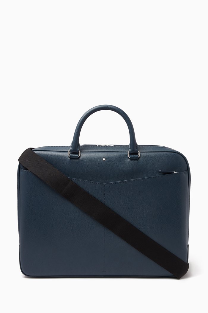 

Sartorial Large Document Case in Saffiano Leather, Blue
