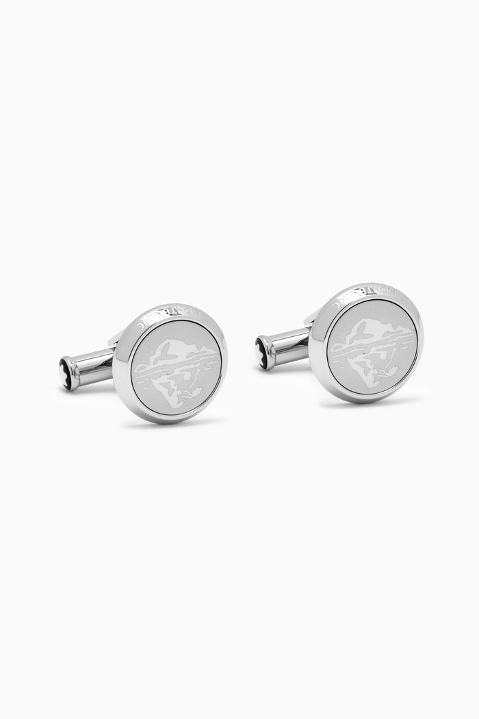 

1858 Ice Sea Cufflinks in Steel, Silver