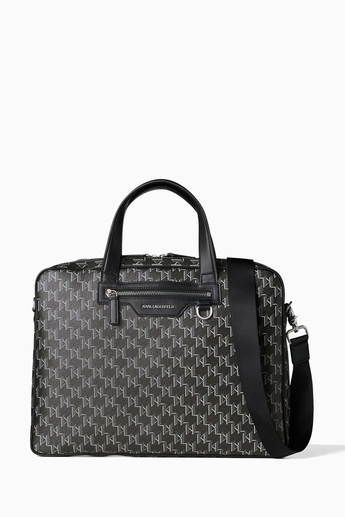 

K/Monogram Klassic Briefcase in Faux Leather, Black