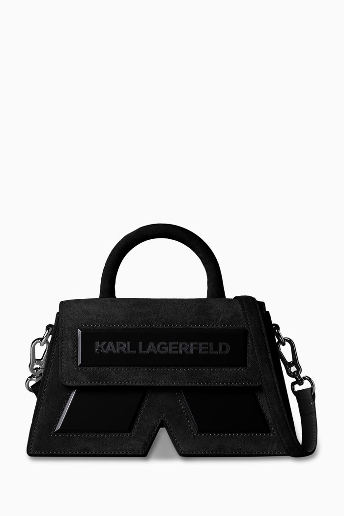 

K/Essential Crossbody Bag in Suede, Black