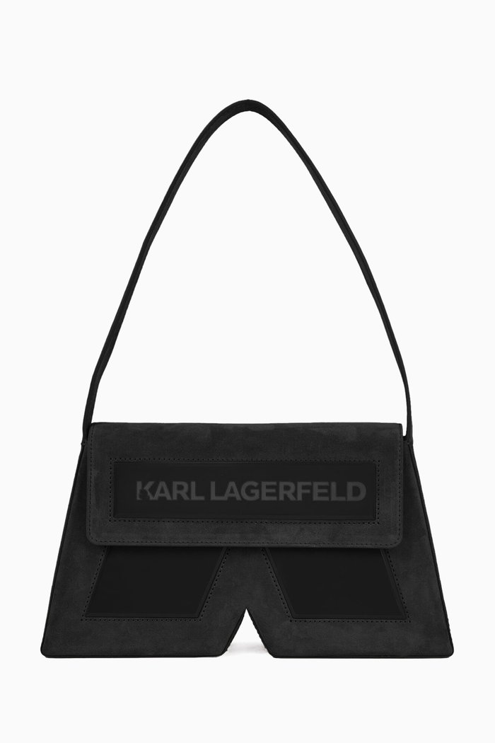 K/Essential K Shoulder Bag in Leather, Black