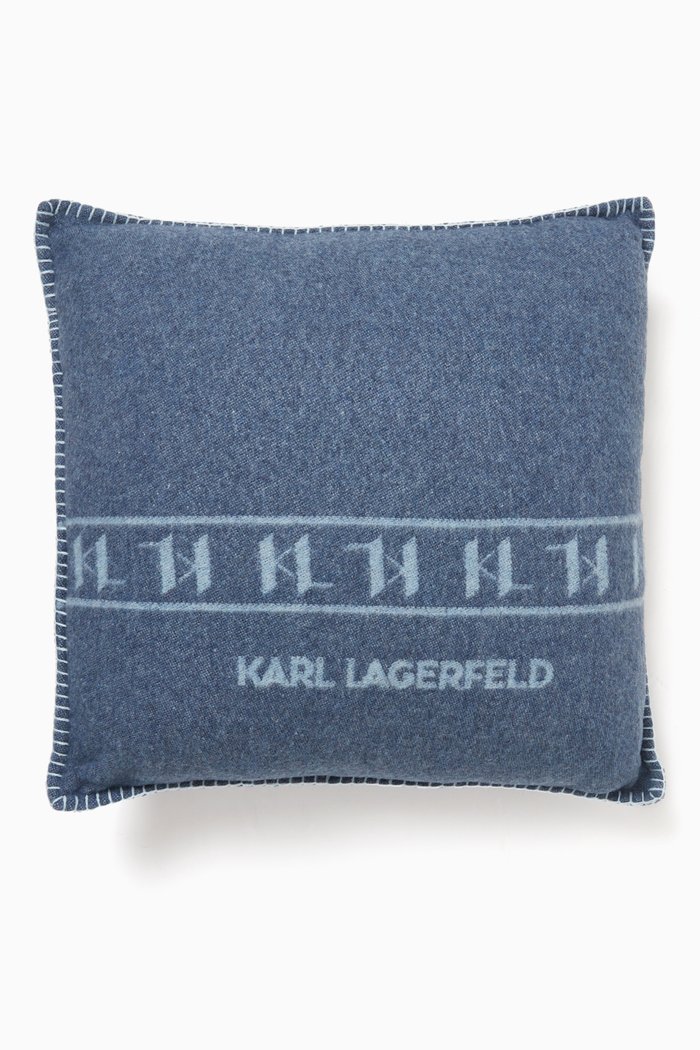 

K/Monogram Lounge Cushion in Wool-blend, Blue
