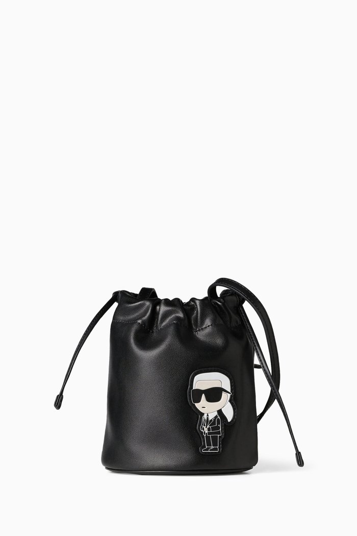 

K/Ikonik 2.0 Bucket Bag in Leather, Black