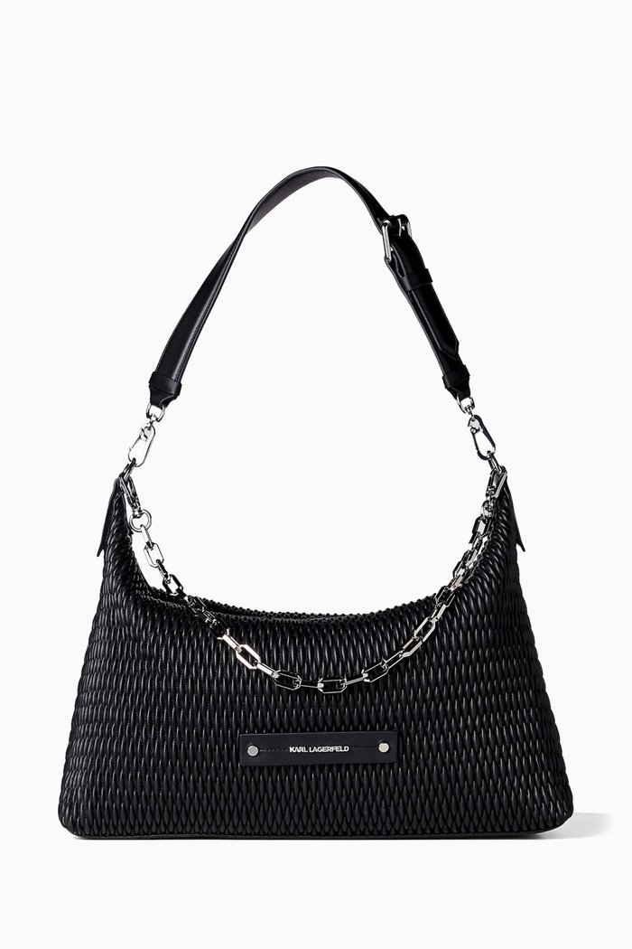 

K/Kushion Shoulder Bag in Quilted Faux Leather, Black