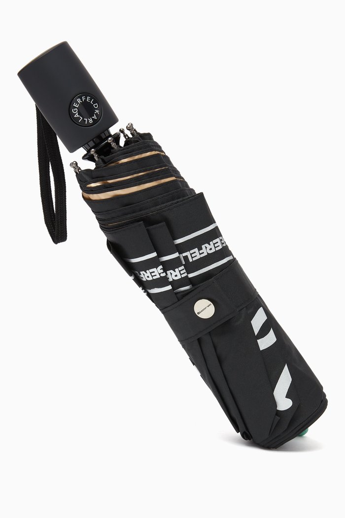 

K/Signature Umbrella in Recycled Fabric, Black
